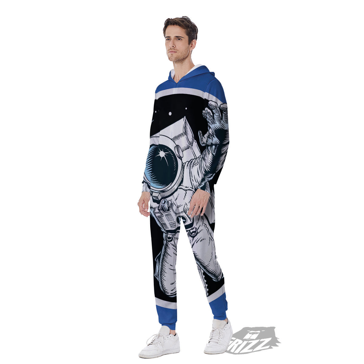Astronaut In The Space Print Men's Jumpsuit-grizzshop