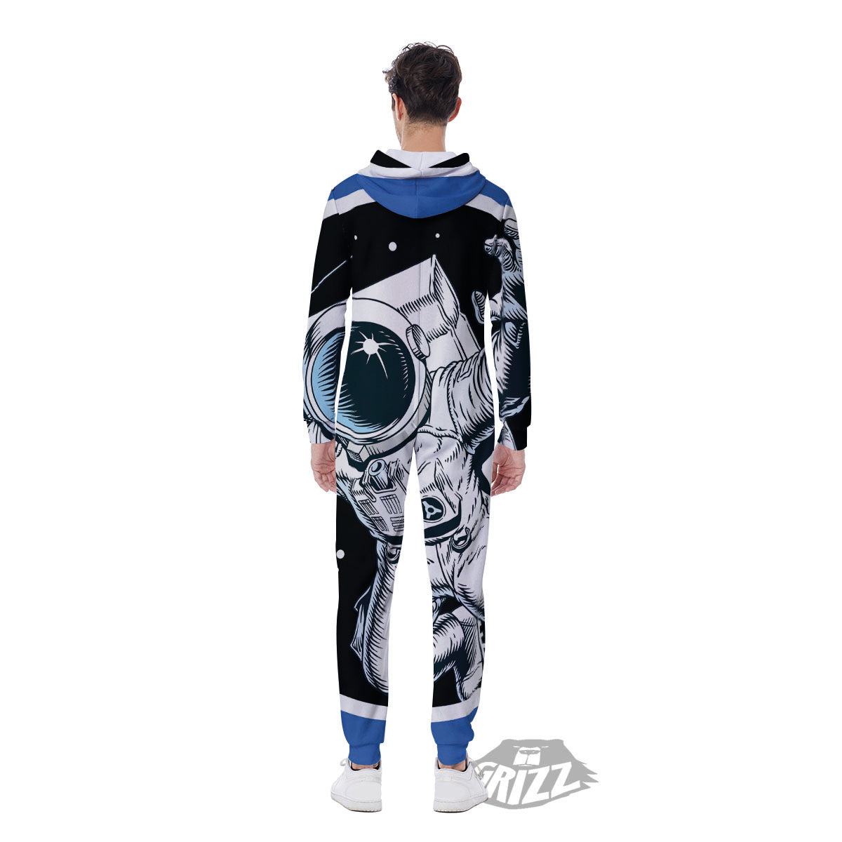 Astronaut In The Space Print Men's Jumpsuit-grizzshop