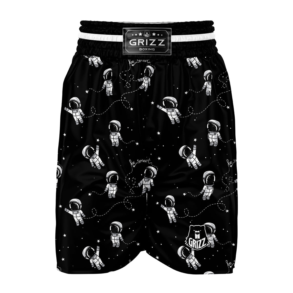Astronaut Pattern Print Boxing Shorts-grizzshop