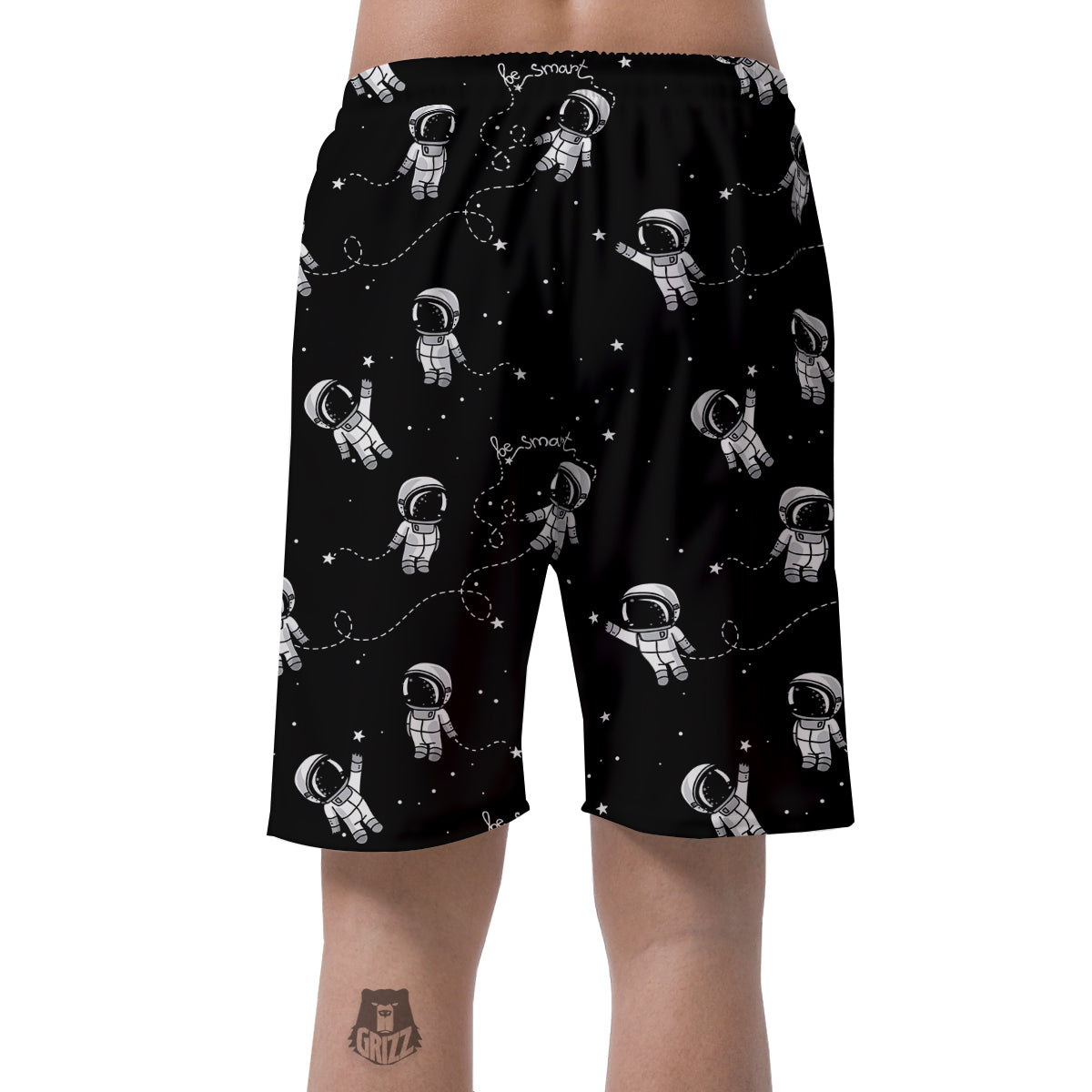 Astronaut Pattern Print Men's Shorts-grizzshop