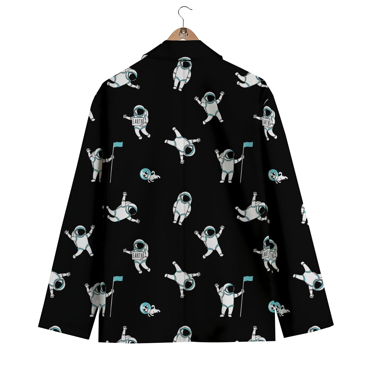 Astronaut Print Pattern Men's Blazer-grizzshop