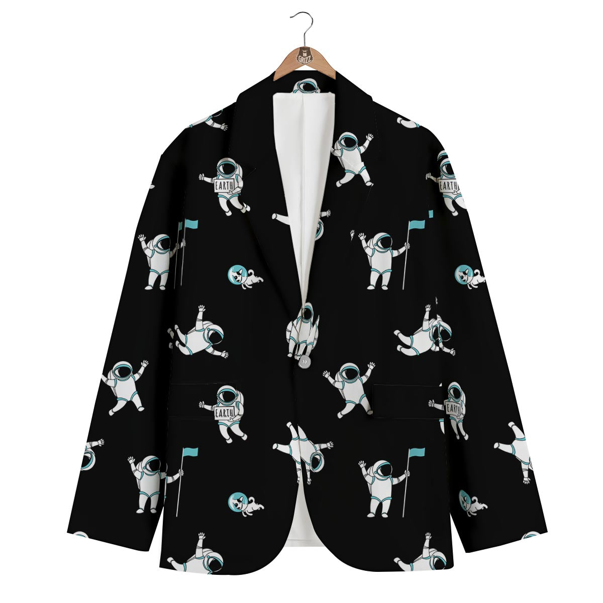 Astronaut Print Pattern Men's Blazer-grizzshop