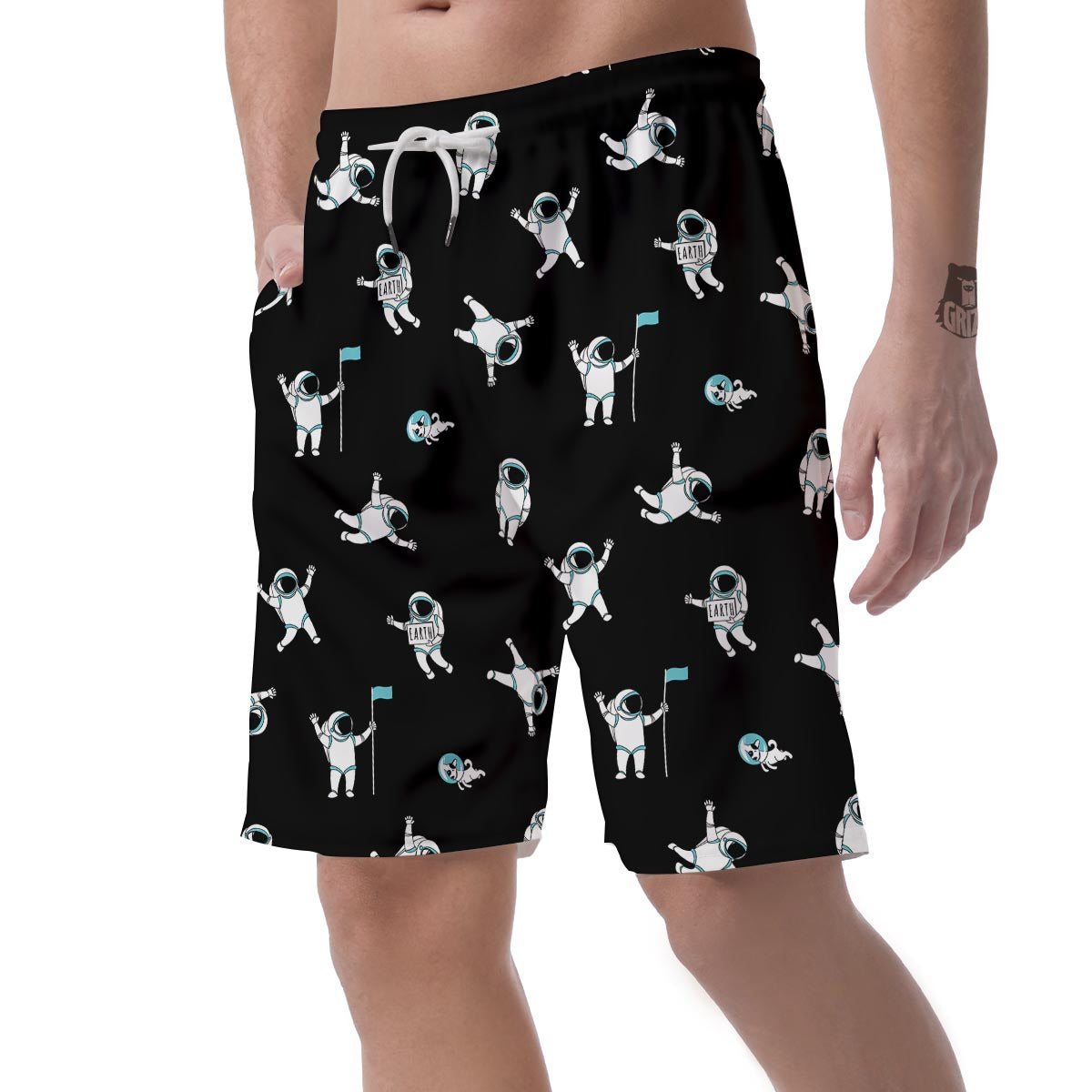 Astronaut Print Pattern Men's Shorts-grizzshop