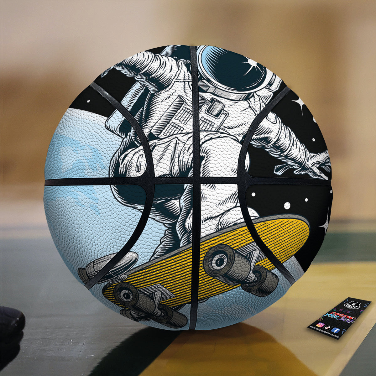 Astronaut Skateboard Print Basketball-grizzshop