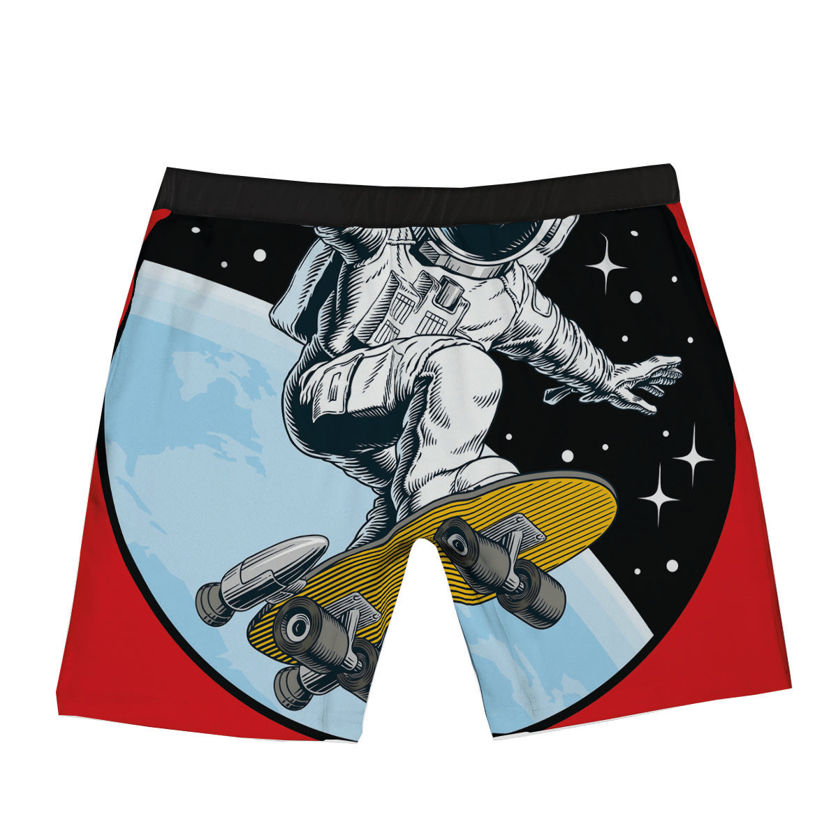 Astronaut Skateboard Print Boxer Briefs-grizzshop