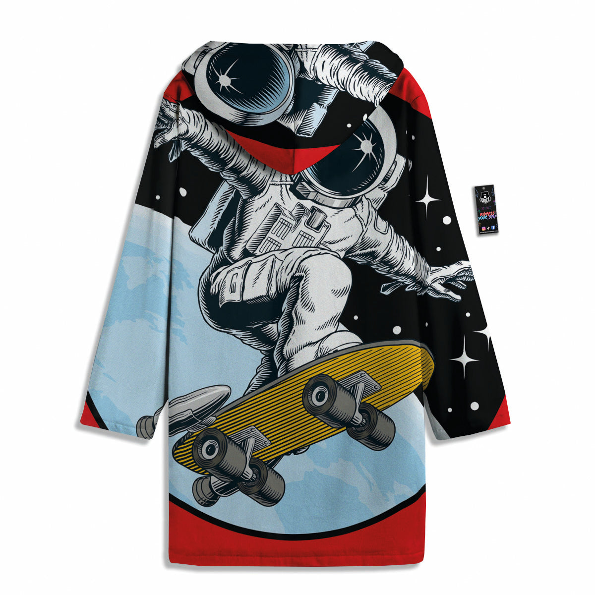 Astronaut Skateboard Print Men's Windbreaker Jacket-grizzshop