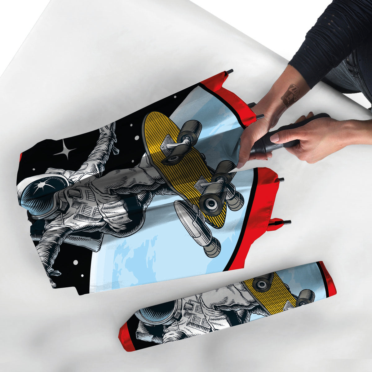 Astronaut Skateboard Print Umbrella-grizzshop