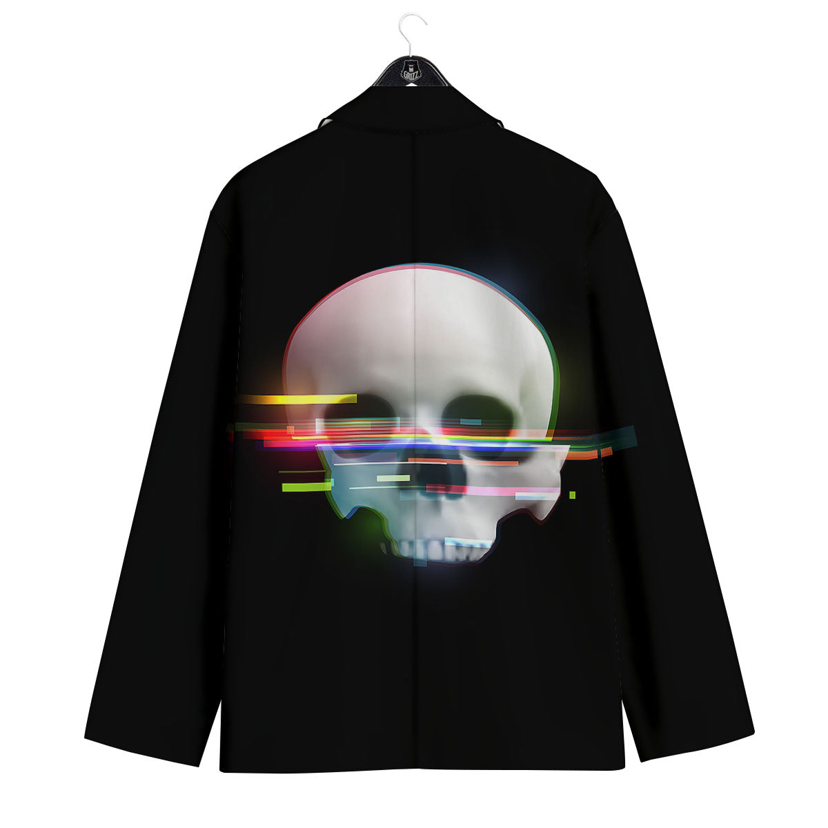 Astronaut Skull Digital Glitch Print Men's Sport Coat-grizzshop