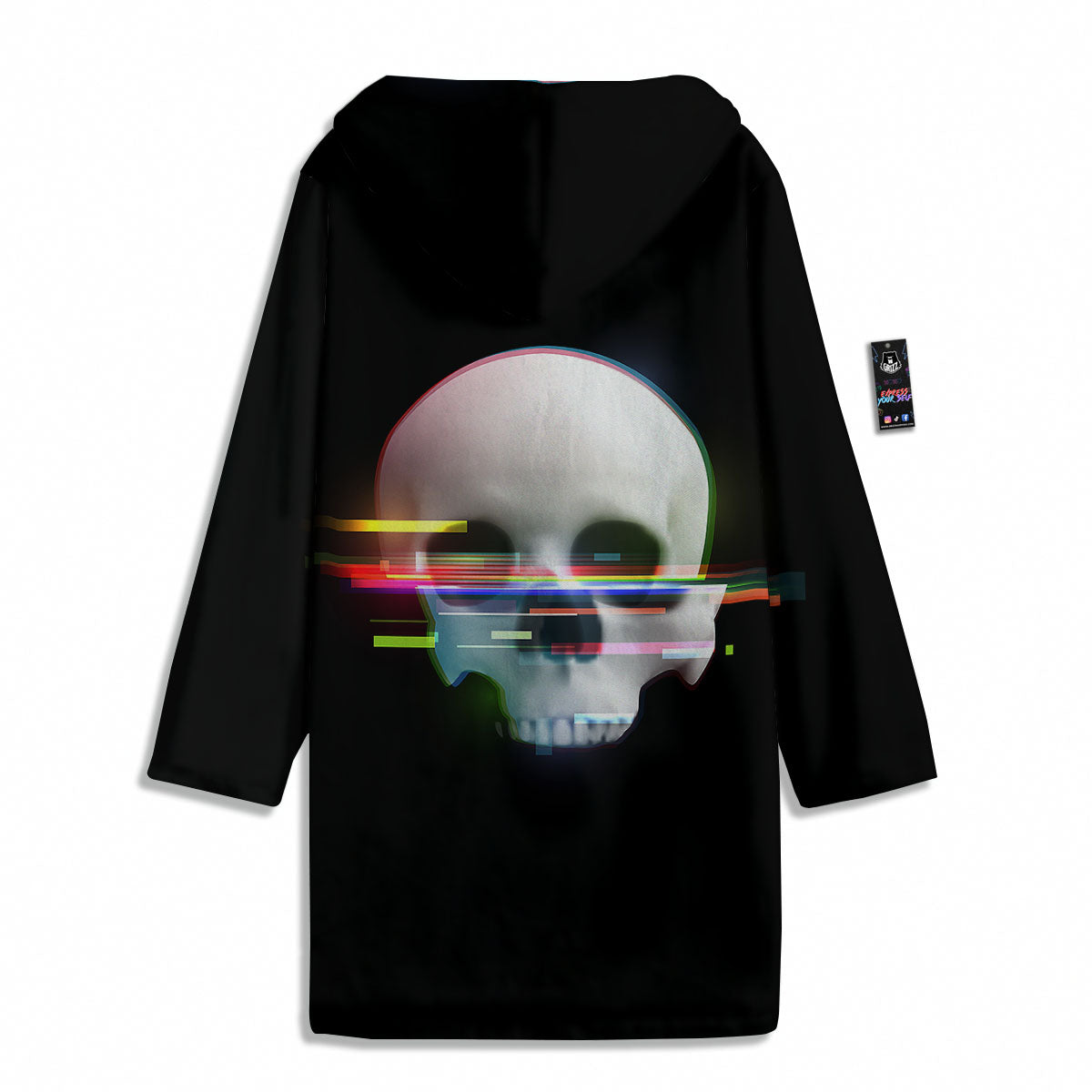 Astronaut Skull Digital Glitch Print Men's Windbreaker Jacket-grizzshop