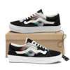 Astronaut Skull Digital Glitch Print Skate Shoes-grizzshop