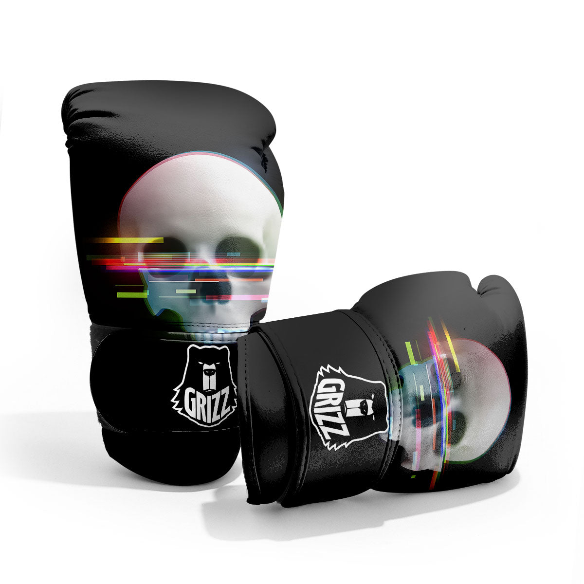 Astronaut Skull Digital Glitch Print Pro Boxing Glove