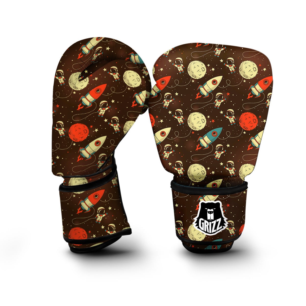Astronaut Space Pattern Print Boxing Gloves-grizzshop