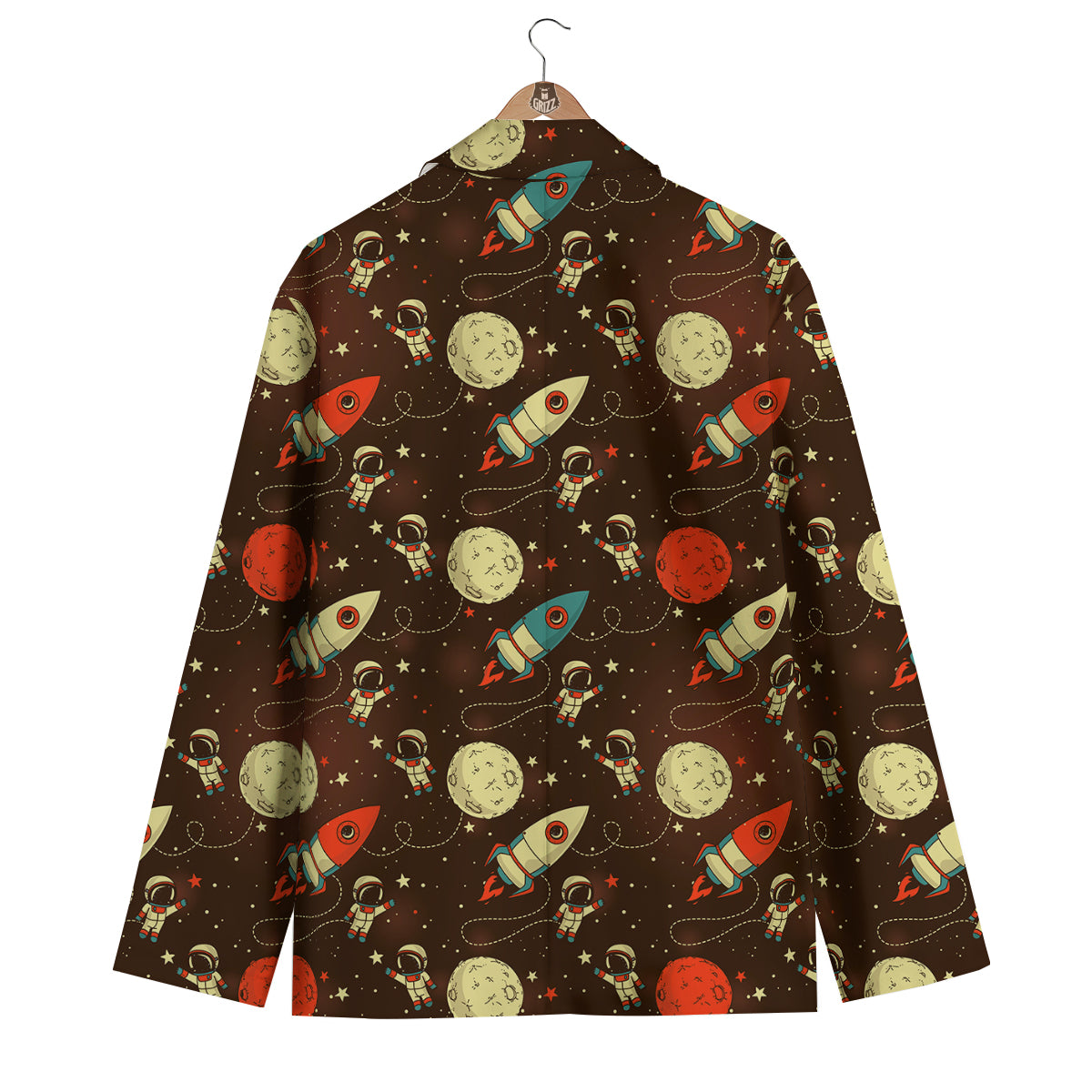 Astronaut Space Pattern Print Men's Blazer-grizzshop