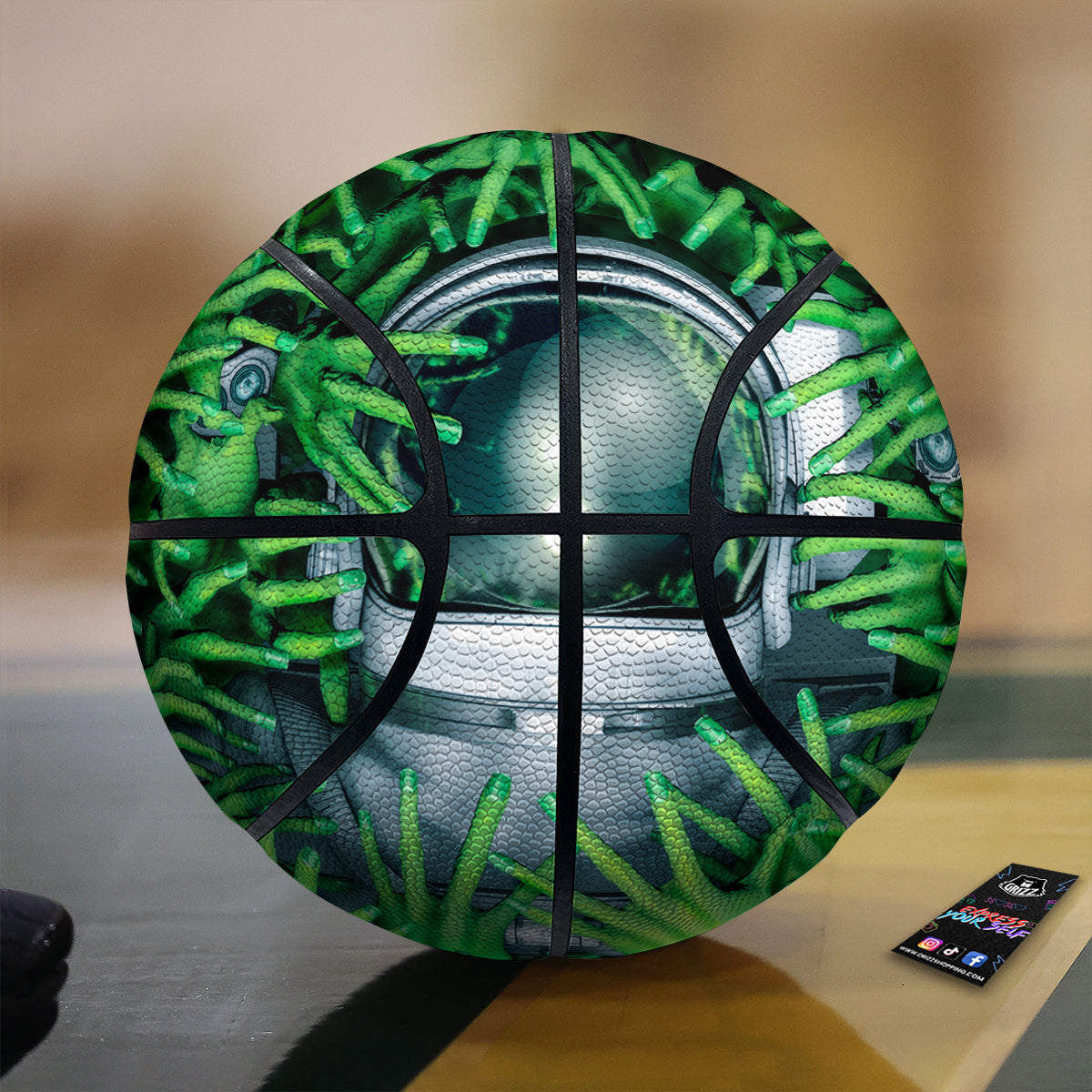 Astronaut And Alien Sci Fi Print Basketball