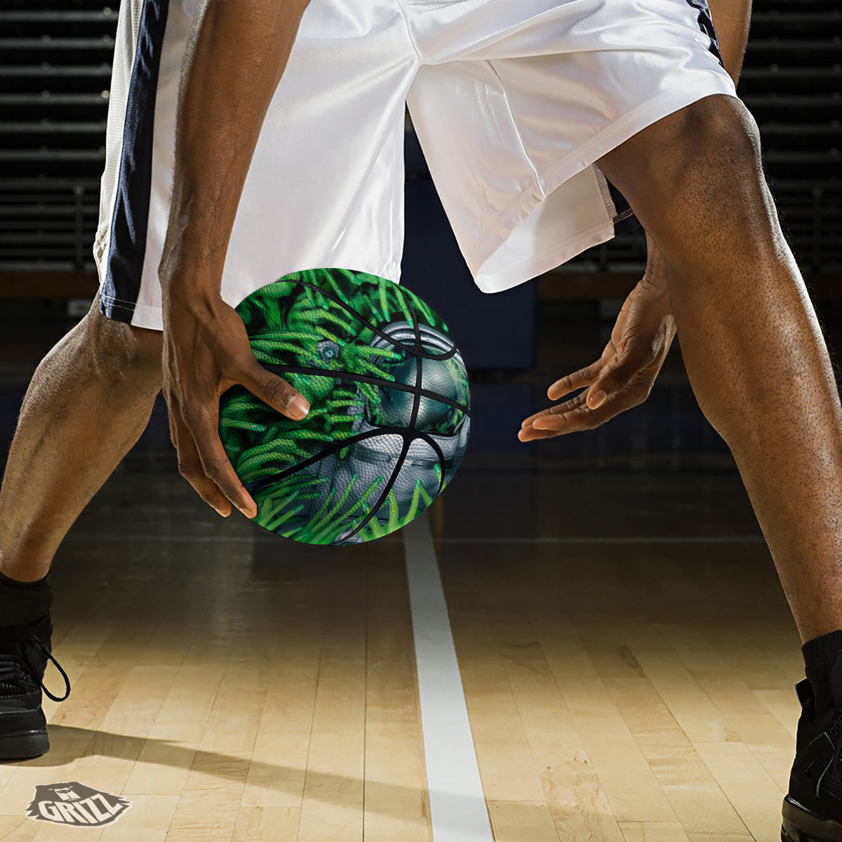 Astronaut And Alien Sci Fi Print Basketball