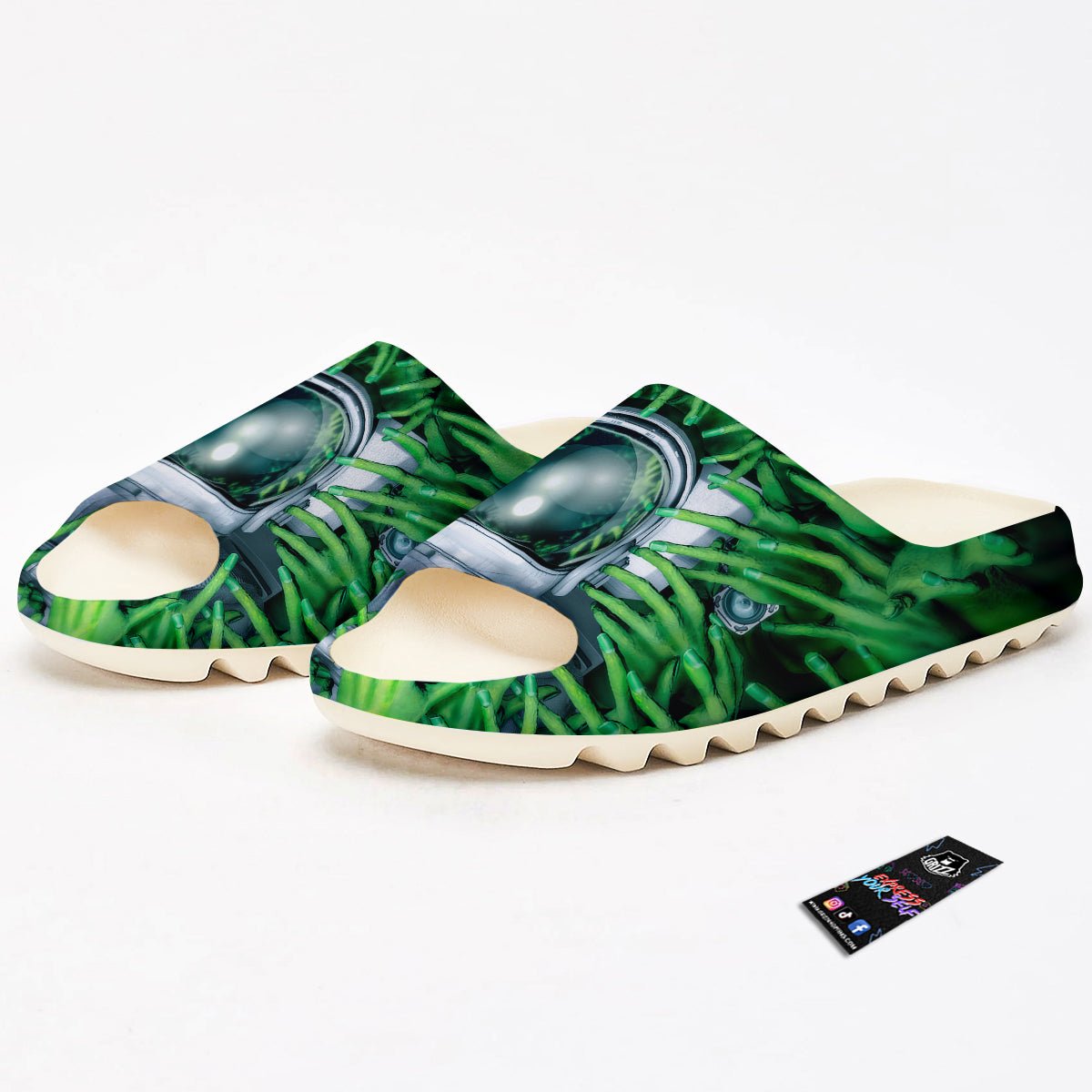 Astronaut And Alien Sci Fi Print Sandals-grizzshop