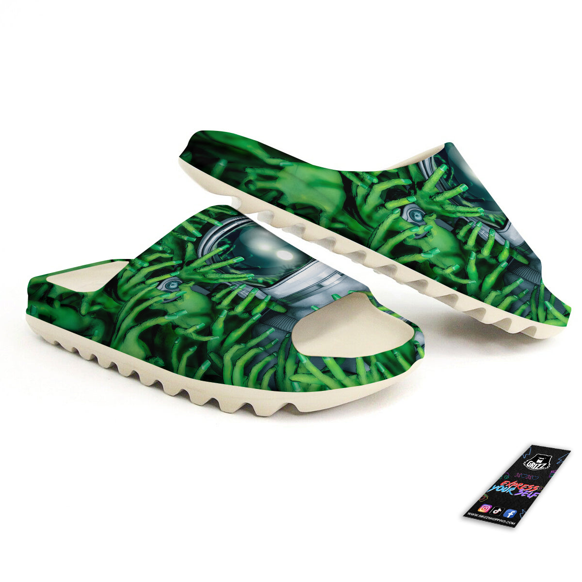 Astronaut And Alien Sci Fi Print Sandals-grizzshop