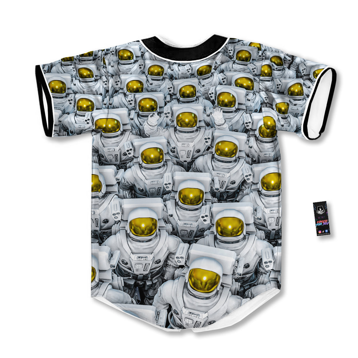 Astronauts Group Print Baseball Jersey-grizzshop