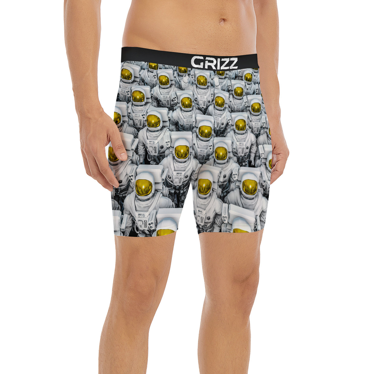 Astronauts Group Print Boxer Briefs-grizzshop