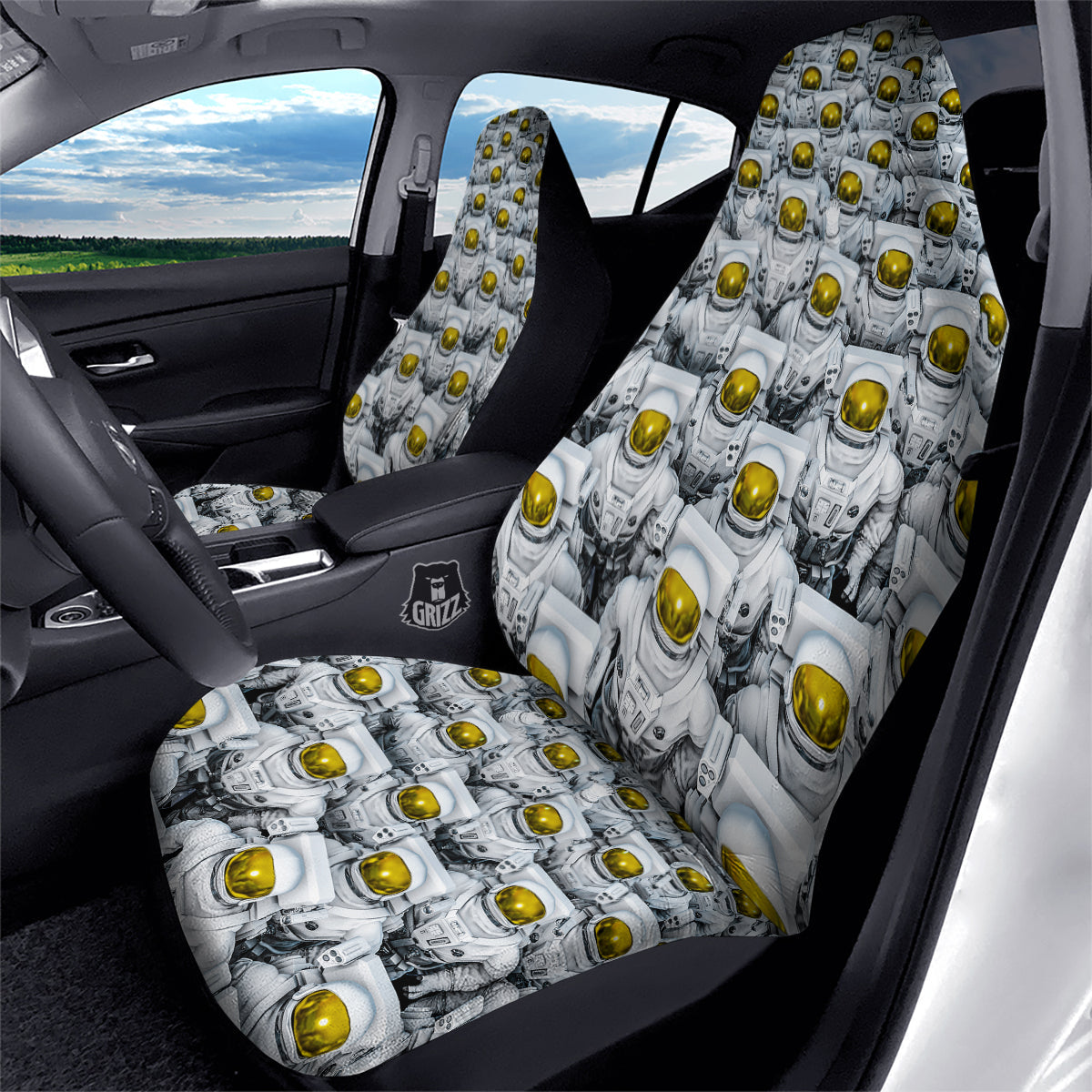 Astronauts Group Print Car Seat Covers-grizzshop