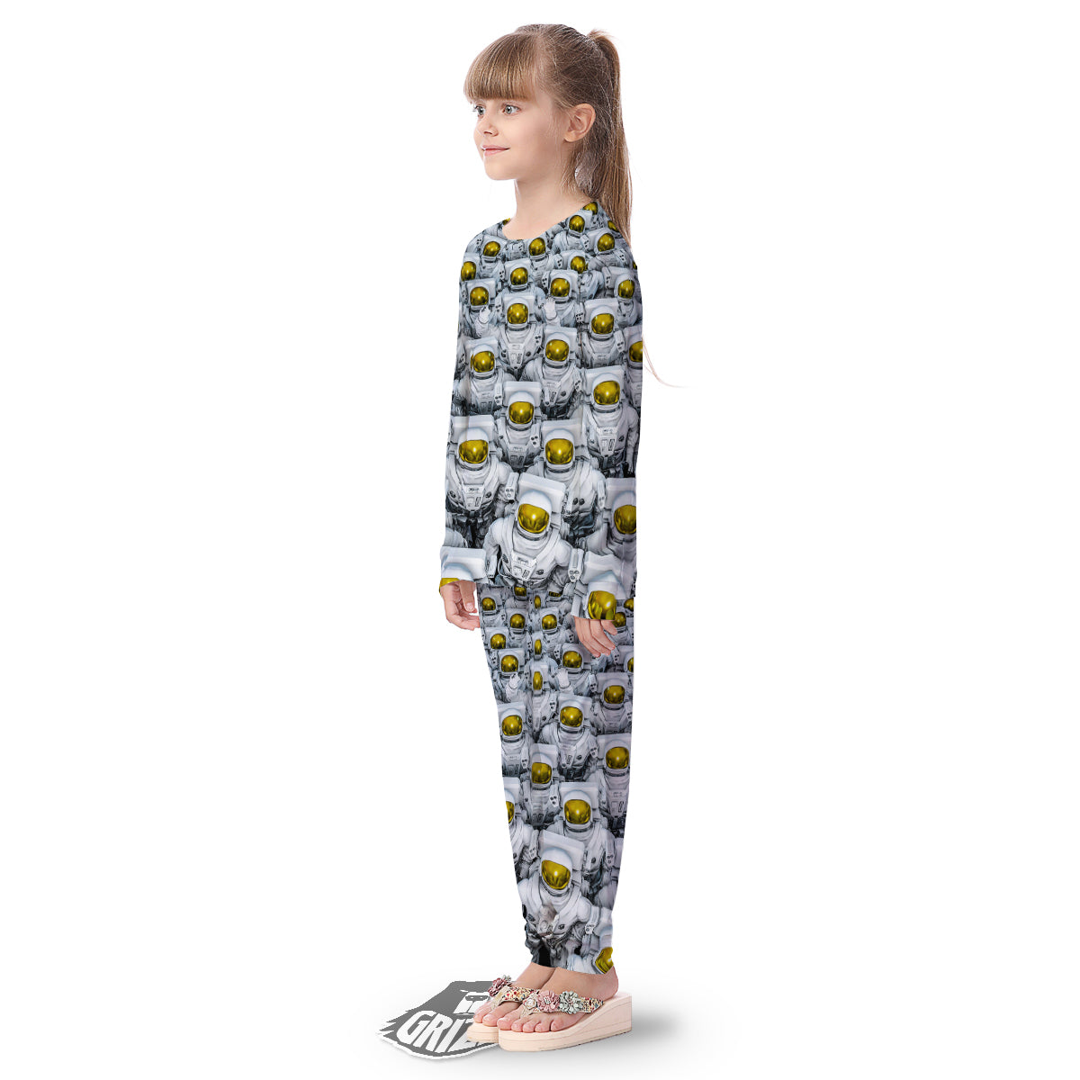 Astronauts Group Print Kid's Pajamas-grizzshop