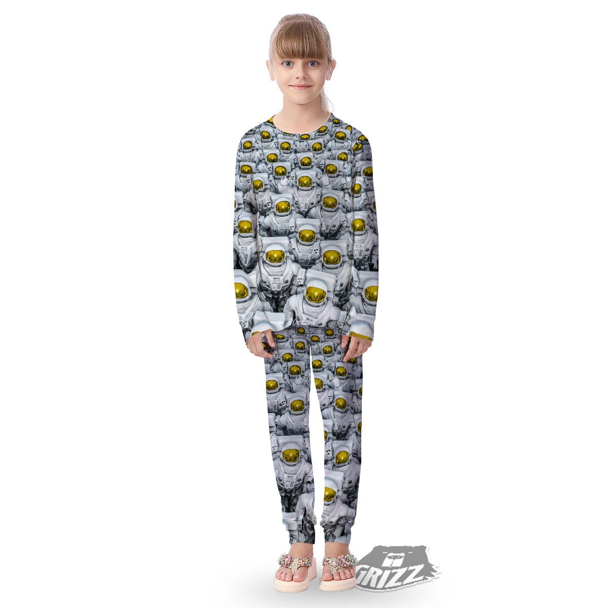 Astronauts Group Print Kid's Pajamas-grizzshop