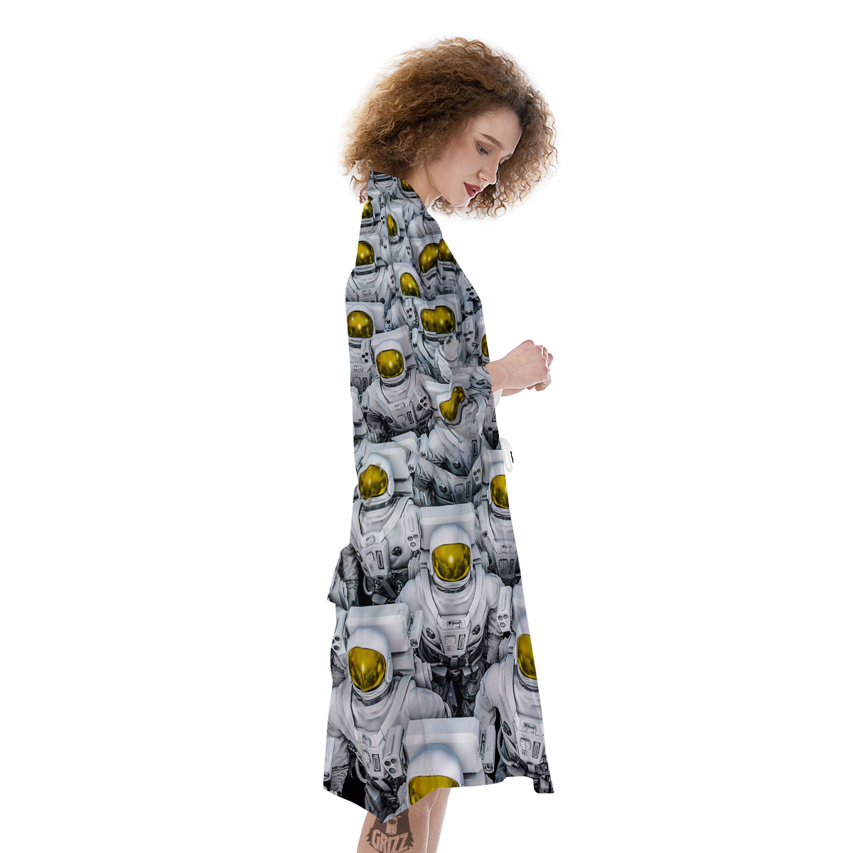 Astronauts Group Print Kimono-grizzshop