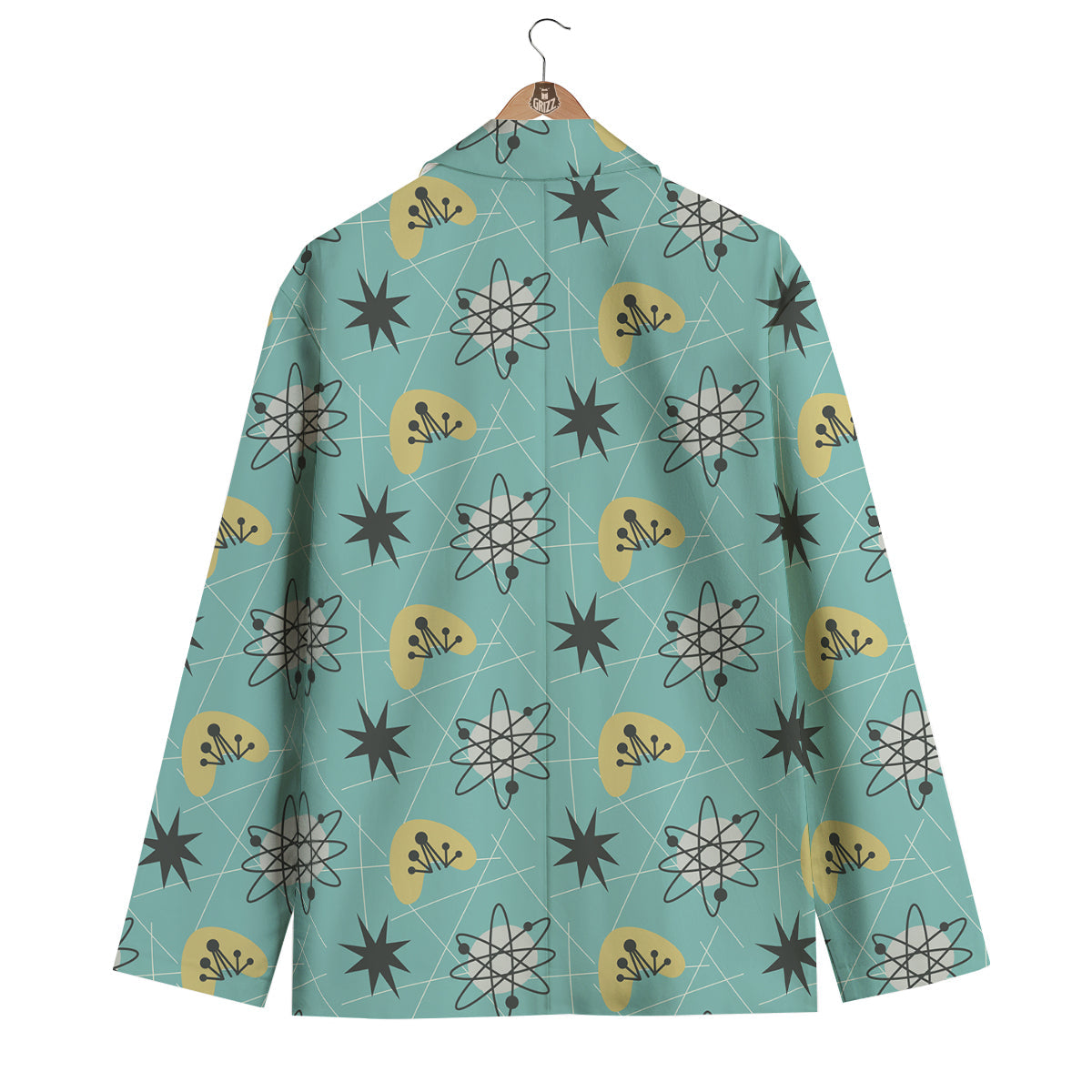 Atom Science Pattern Print Men's Blazer-grizzshop