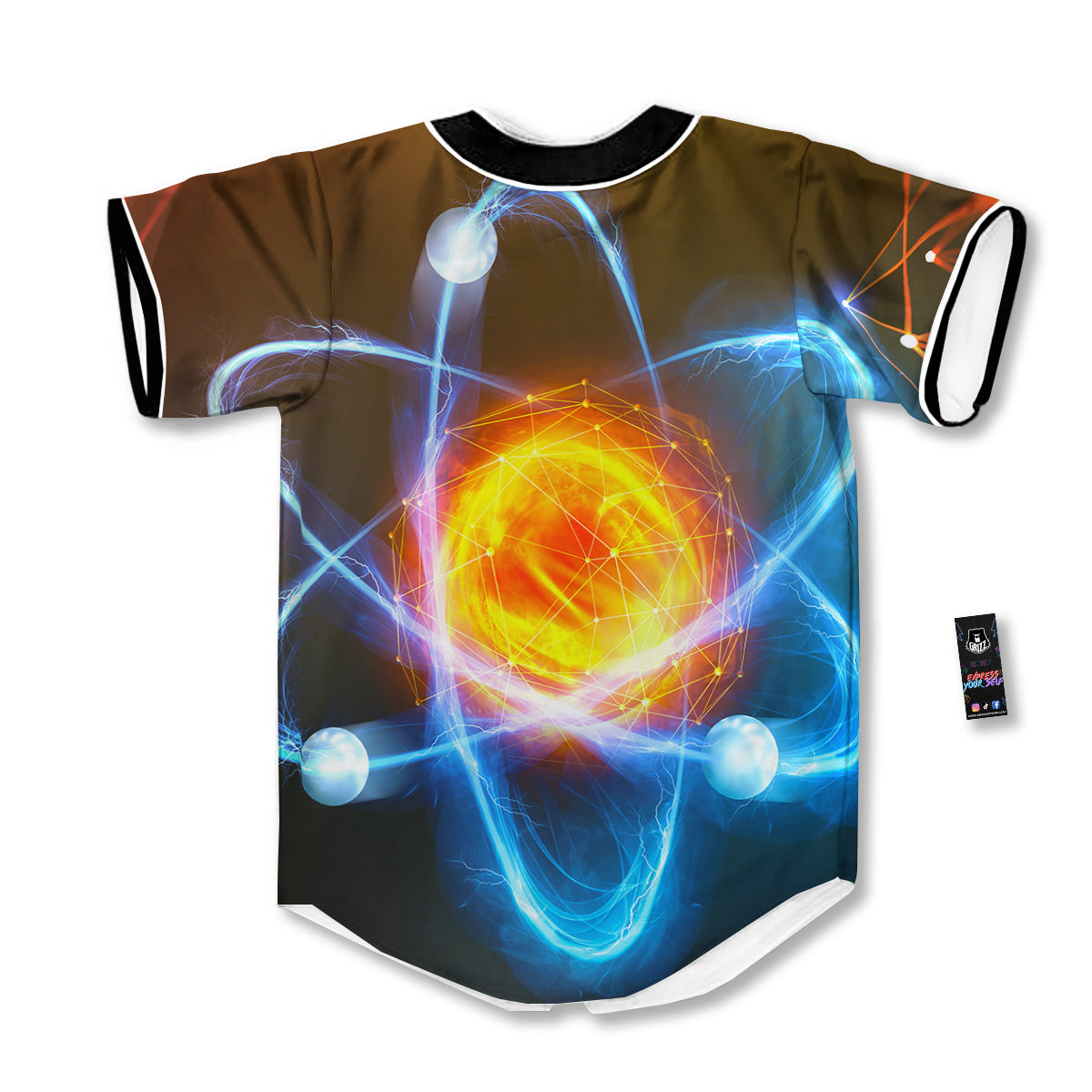 Atomic Structure Print Baseball Jersey-grizzshop