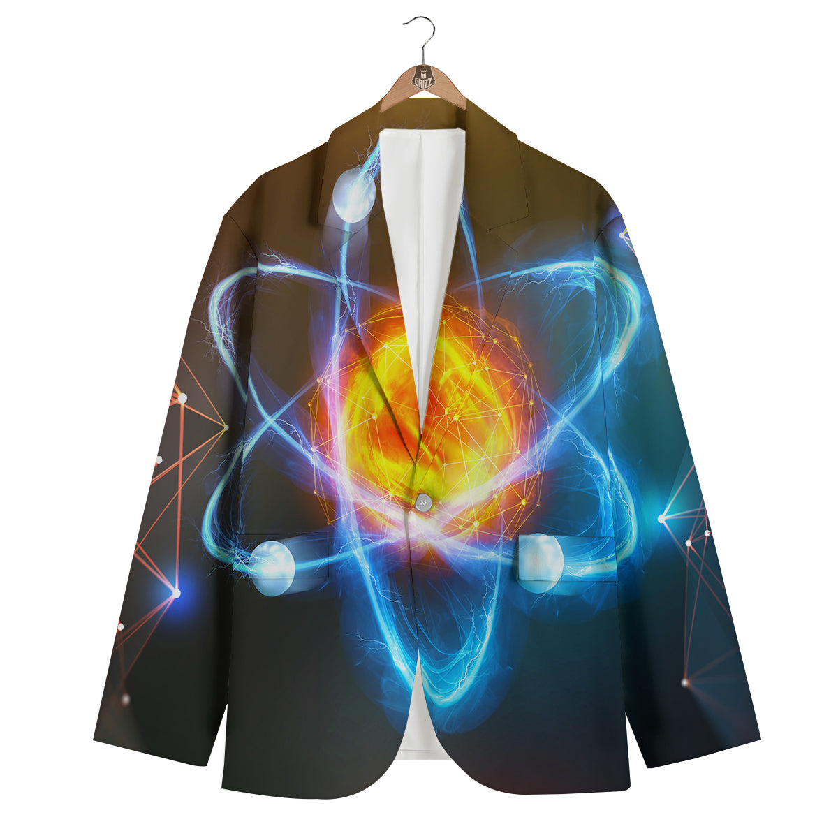 Atomic Structure Print Men's Blazer-grizzshop