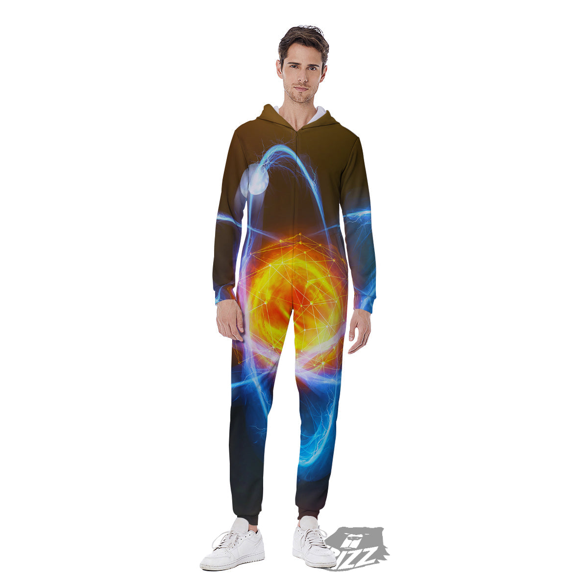 Atomic Structure Print Men's Jumpsuit-grizzshop