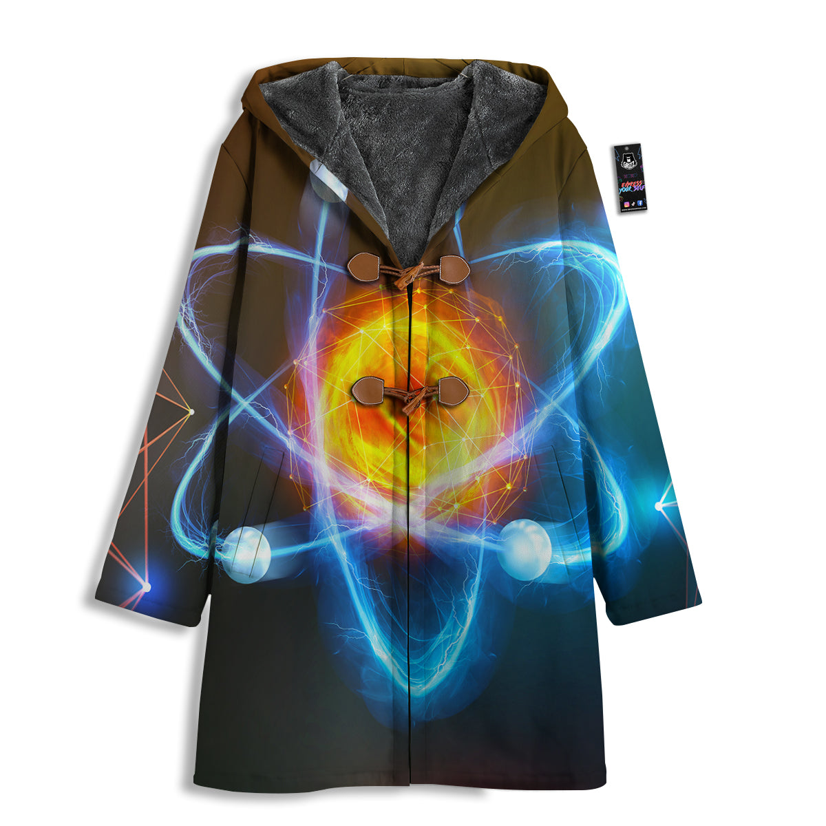 Atomic Structure Print Men's Windbreaker Jacket-grizzshop