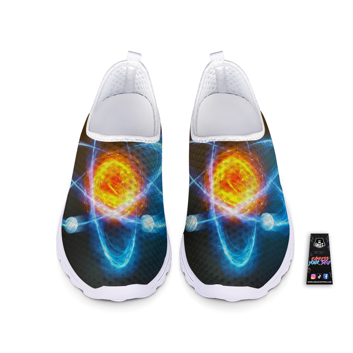 Atomic Structure Print Nurse Shoes-grizzshop