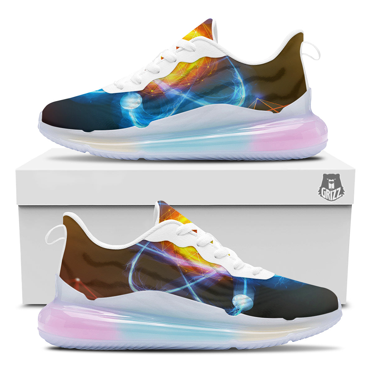 Atomic Structure Print Running Sneakers-grizzshop