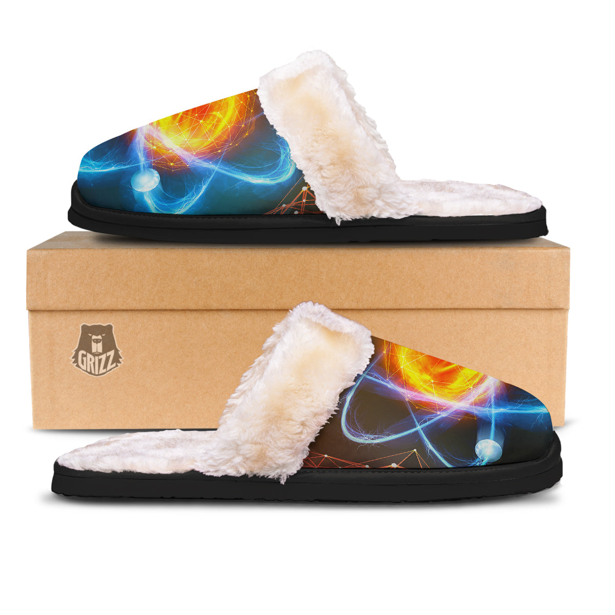 Atomic Structure Print Slippers-grizzshop