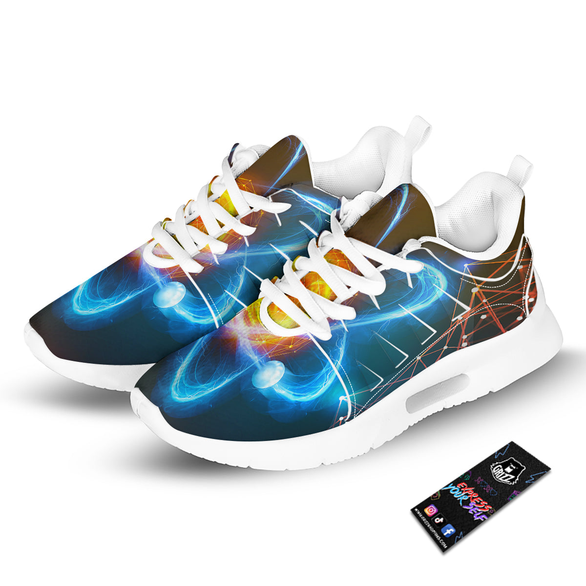 Atomic Structure Print Tennis Shoes-grizzshop