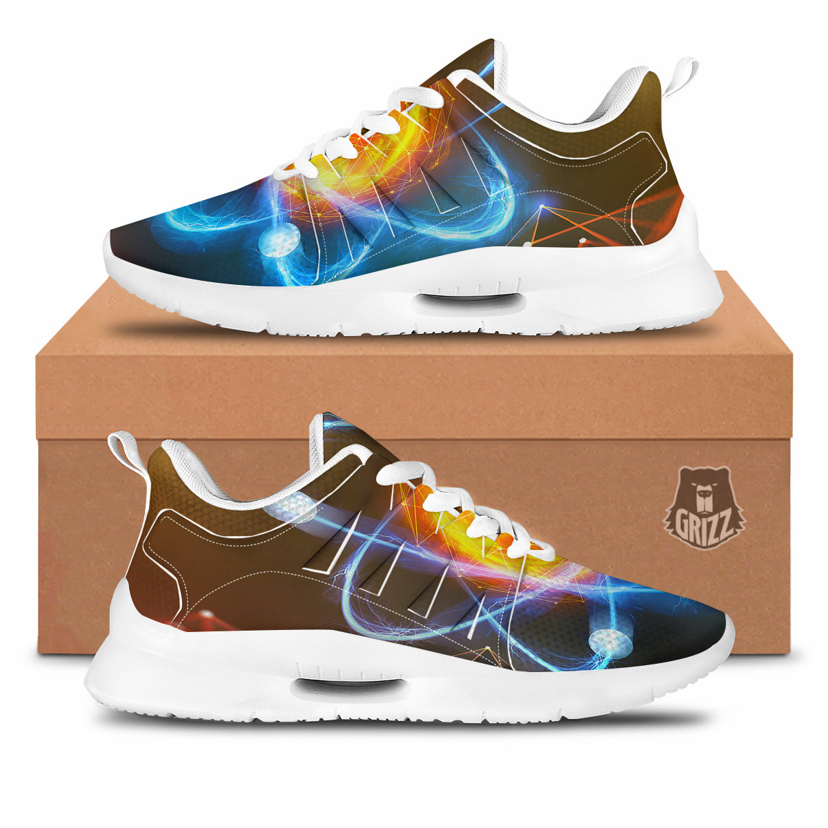 Atomic Structure Print Tennis Shoes-grizzshop