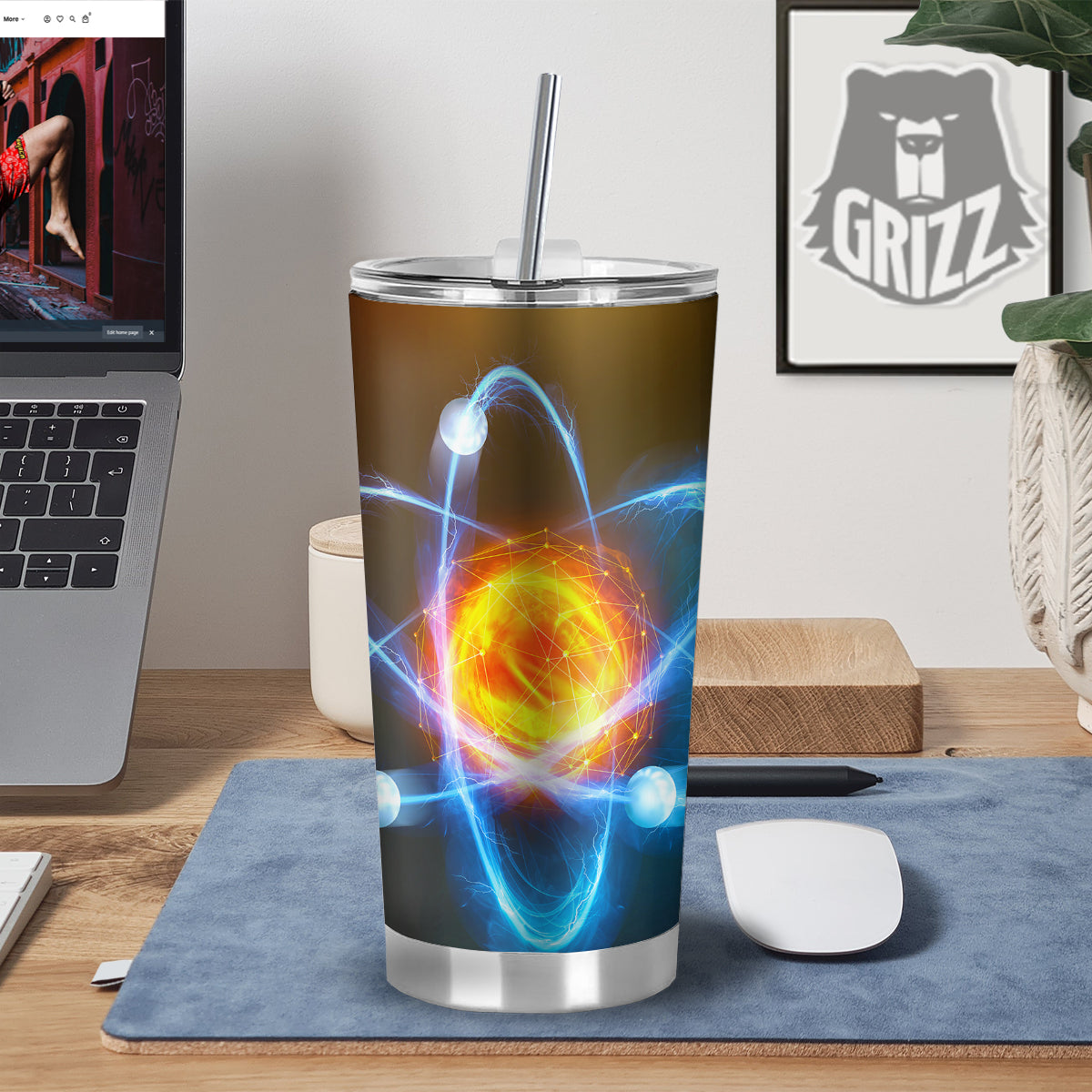 Atomic Structure Print Tumbler-grizzshop