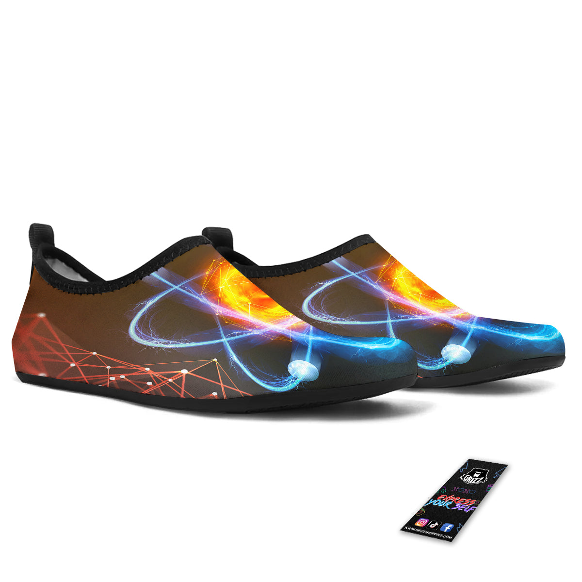 Atomic Structure Print Water Shoes-grizzshop