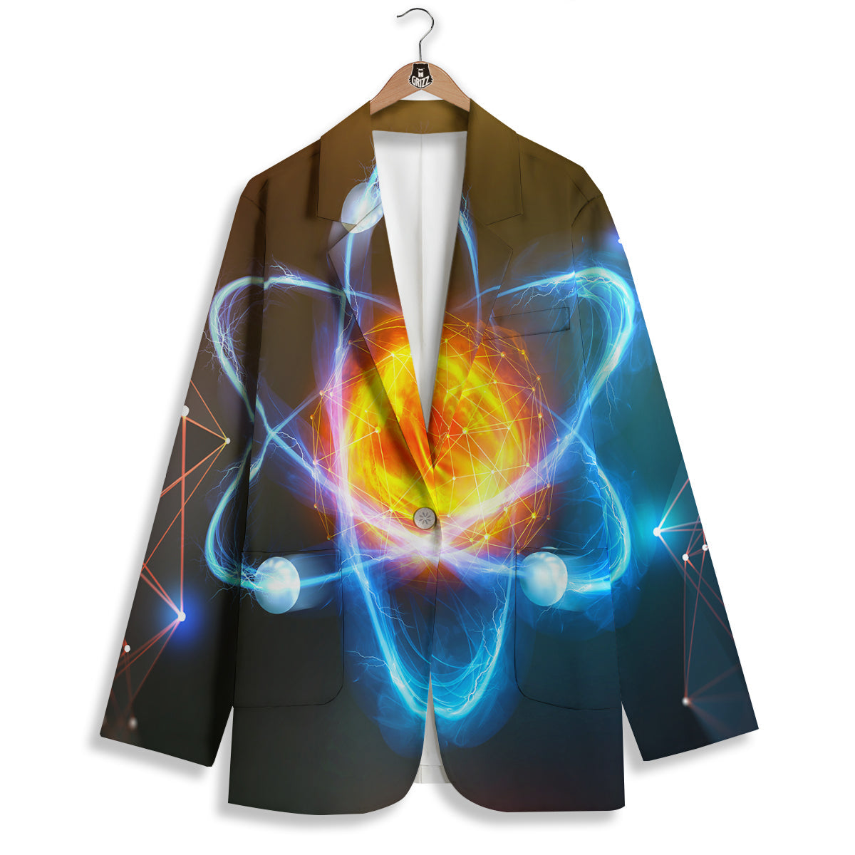 Atomic Structure Print Women's Blazer-grizzshop