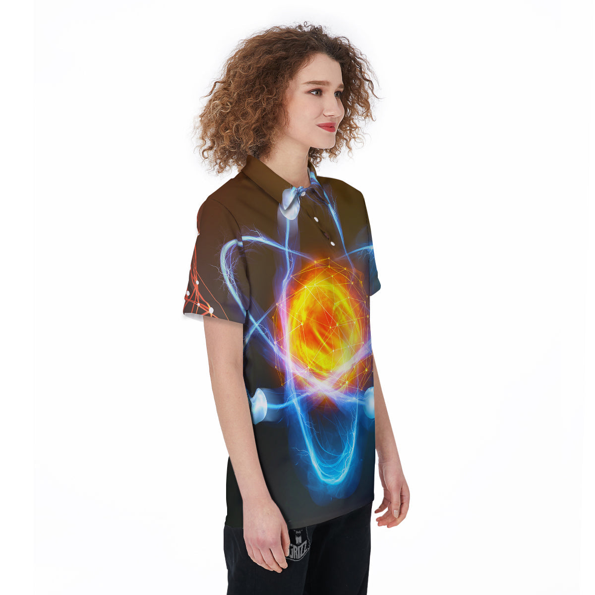 Atomic Structure Print Women's Golf Shirts-grizzshop