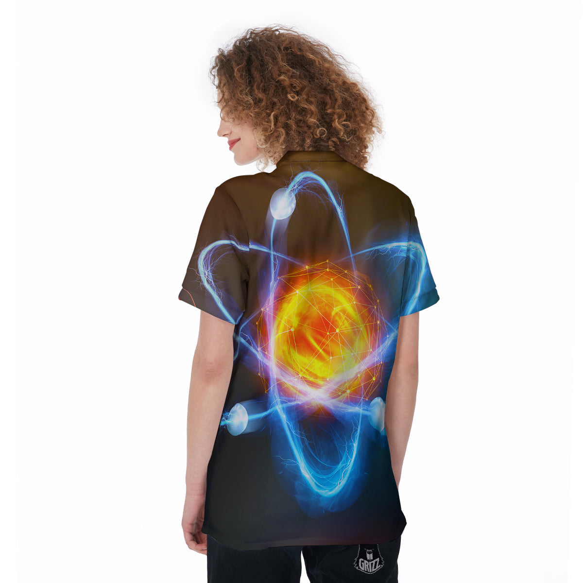 Atomic Structure Print Women's Golf Shirts-grizzshop