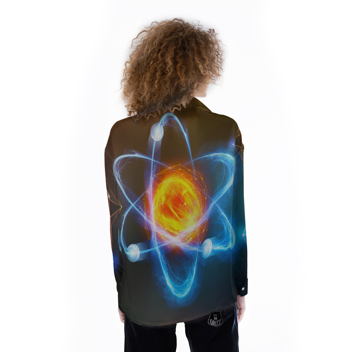 Atomic Structure Print Women's Long Sleeve Shirts-grizzshop