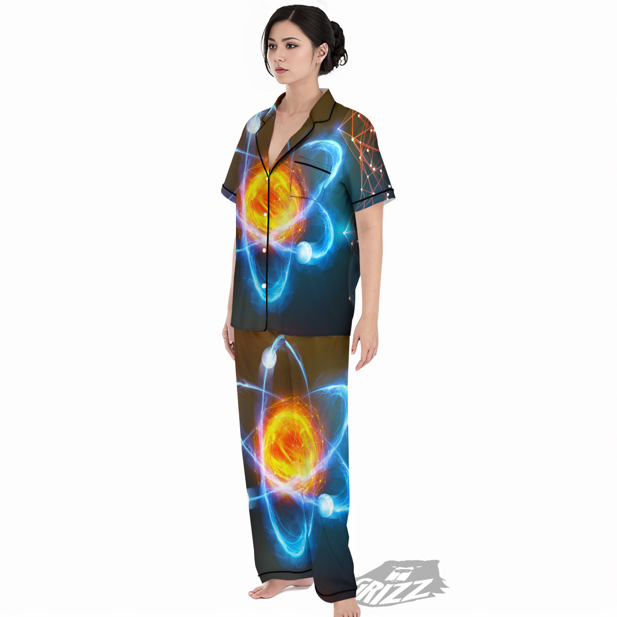 Atomic Structure Print Women's Pajamas Set-grizzshop