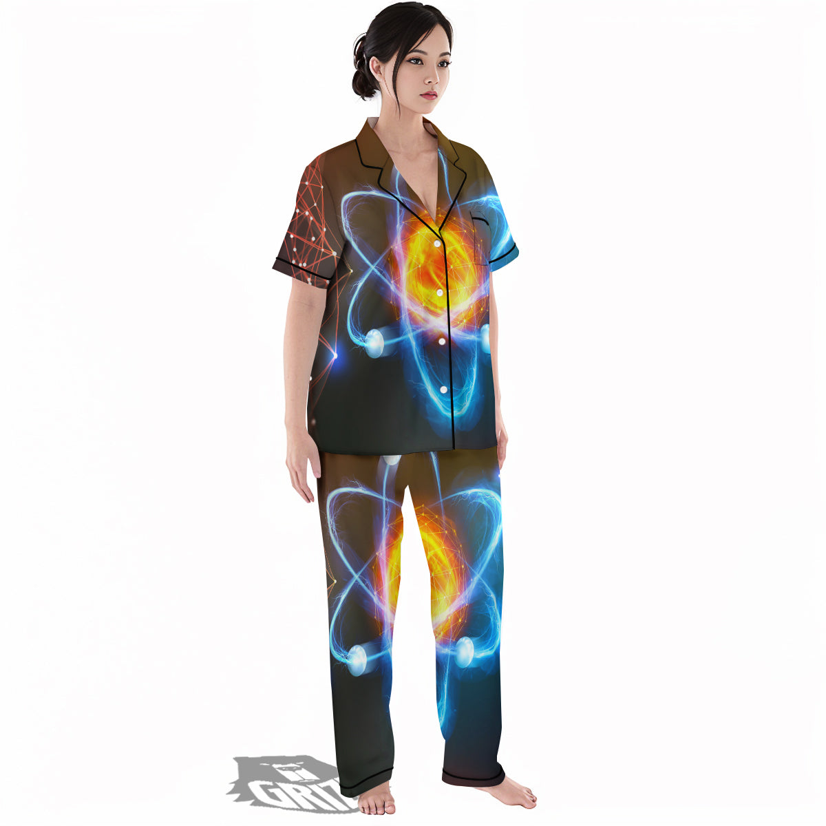 Atomic Structure Print Women's Pajamas Set-grizzshop