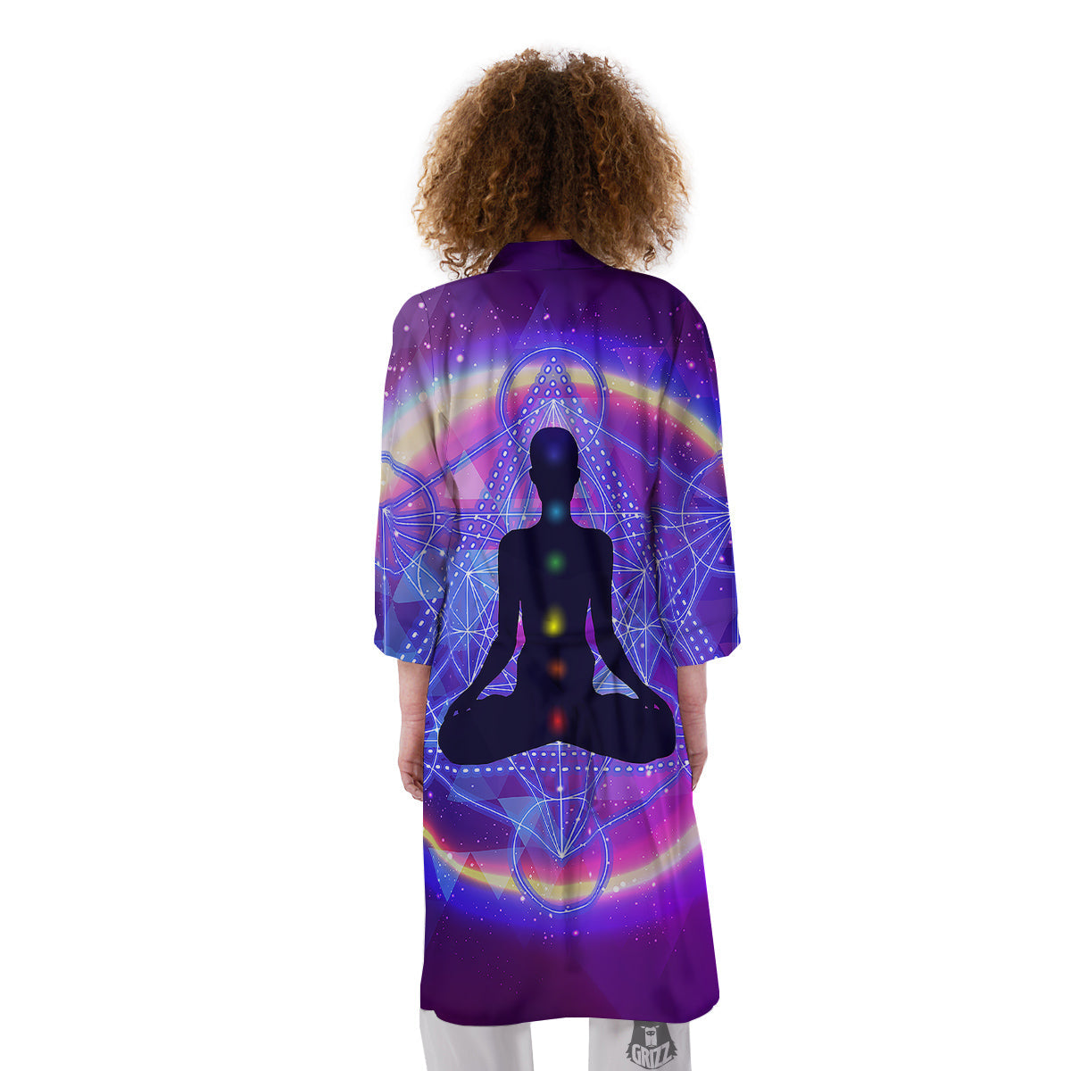 Aura Chakras Colorful Print Kimono-grizzshop