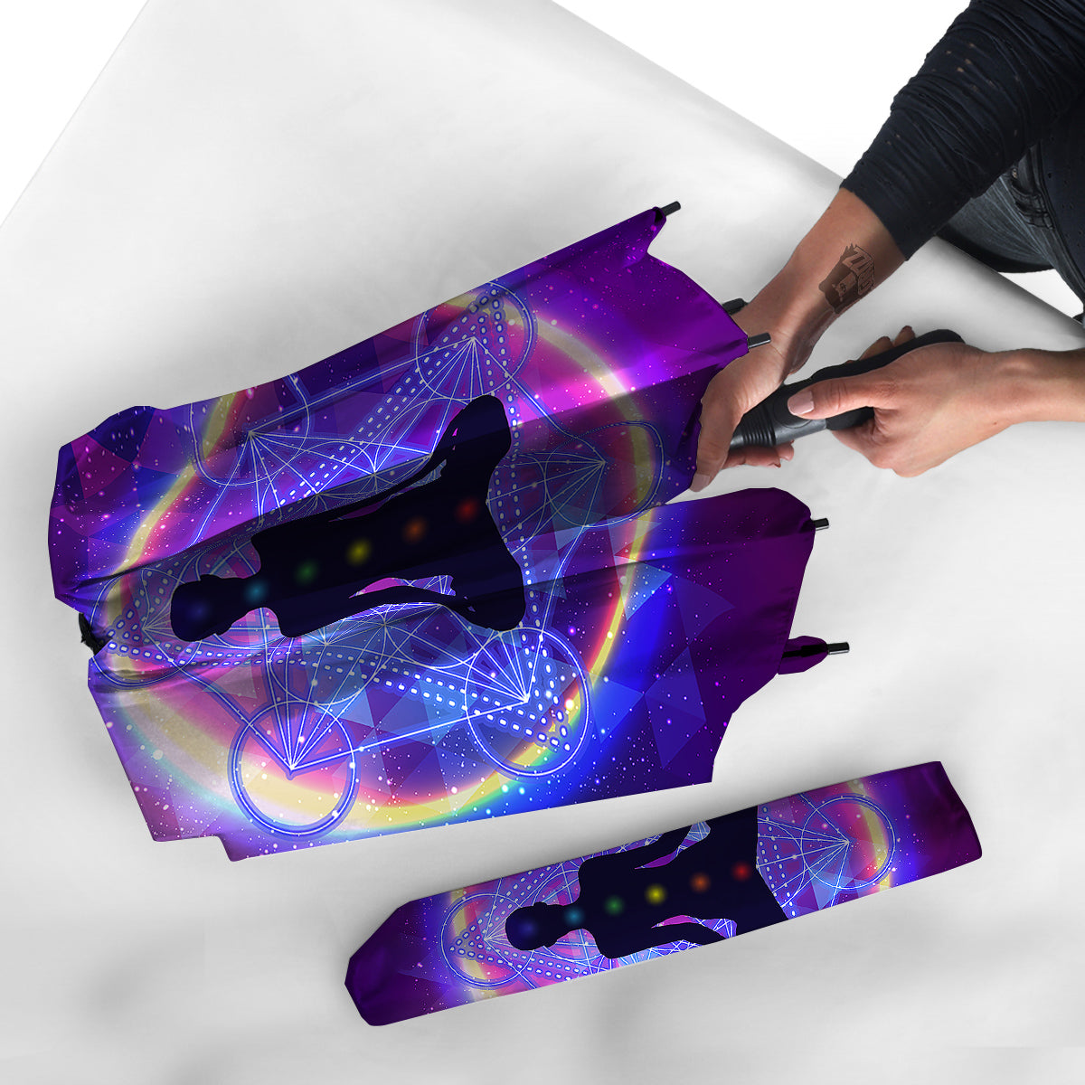 Aura Chakras Colorful Print Umbrella-grizzshop