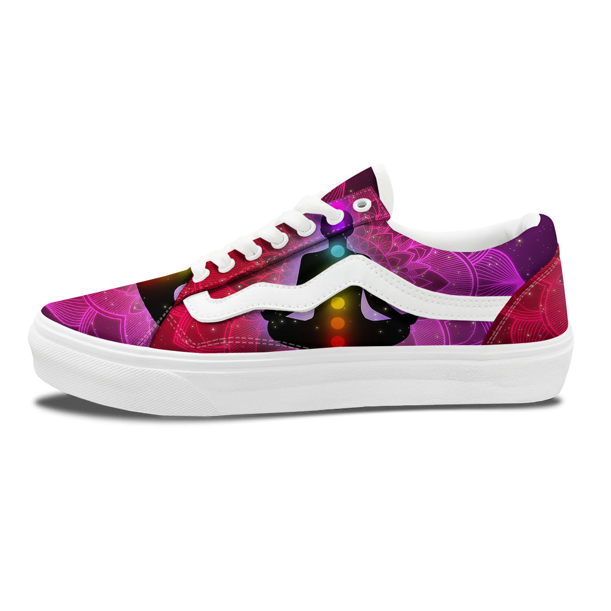 Aura Mandala Chakras Print Skate Shoes-grizzshop