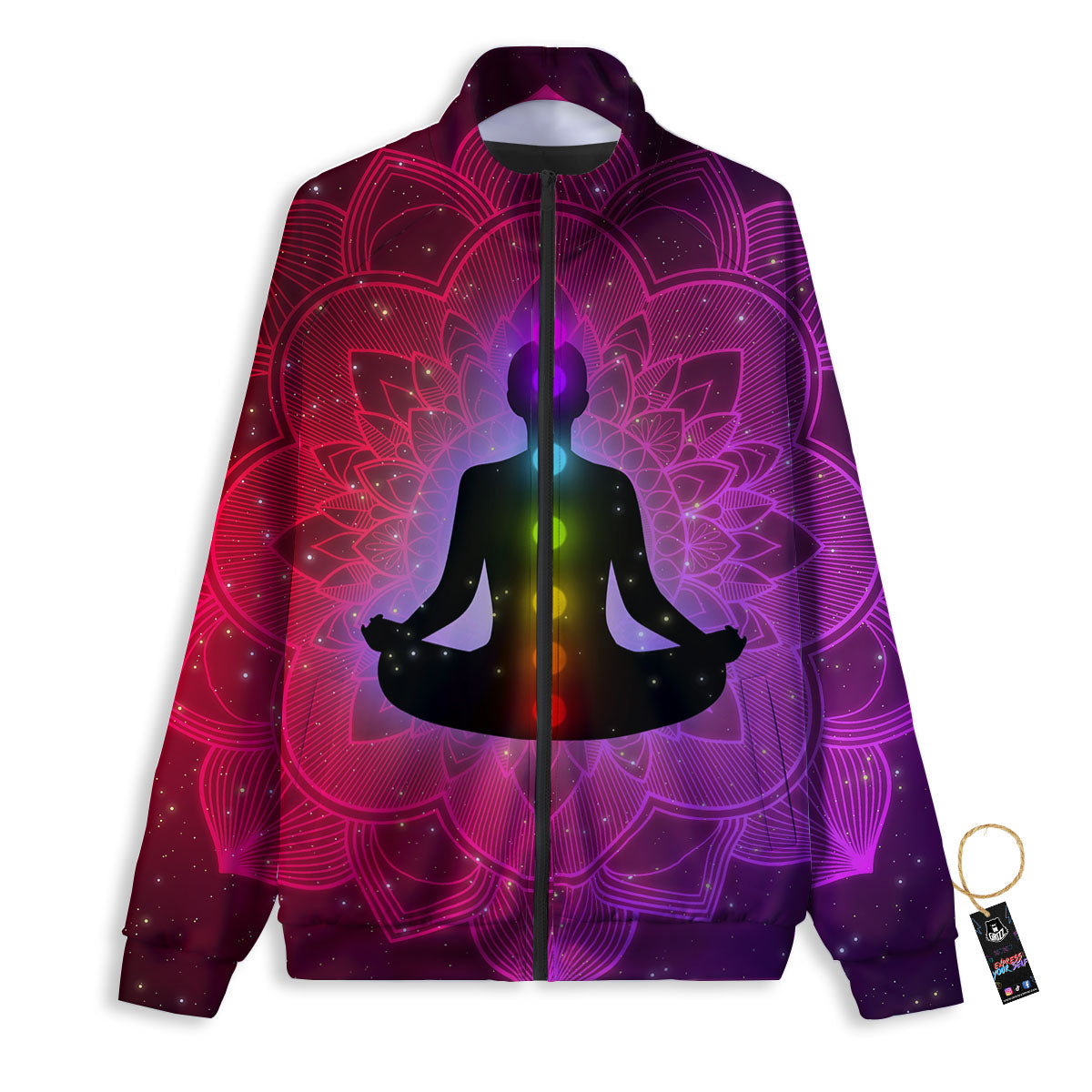 Aura Mandala Chakras Print Track Jacket-grizzshop