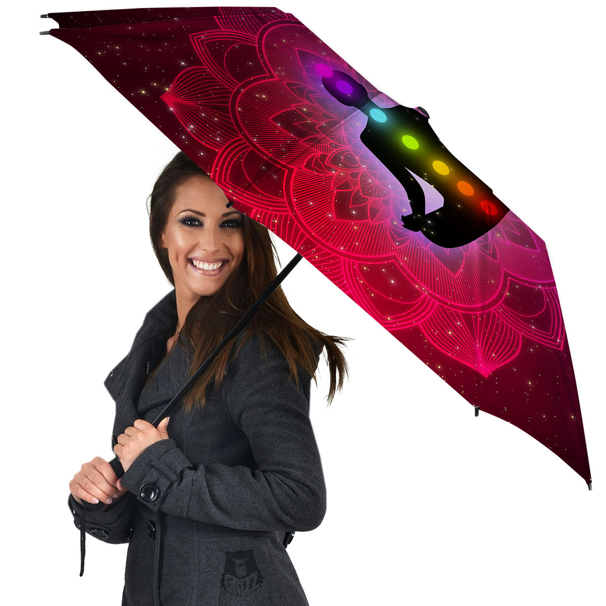 Aura Mandala Chakras Print Umbrella-grizzshop